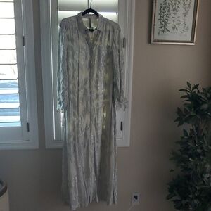 Anthropologie Silver and Cream Blouse